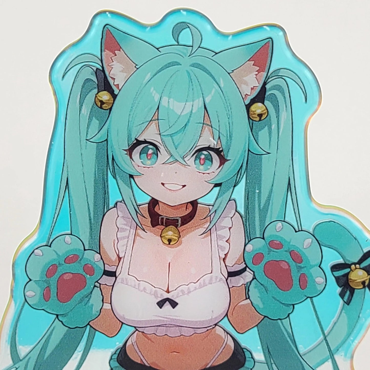 NekoMiku Rainbow Acrylic Standee – 10cm Double-Sided