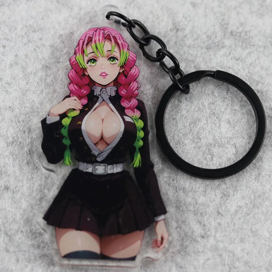 Mitsuri Kanroji  Anime Acrylic Keychain – 3” Double-Sided Fan Art Charm