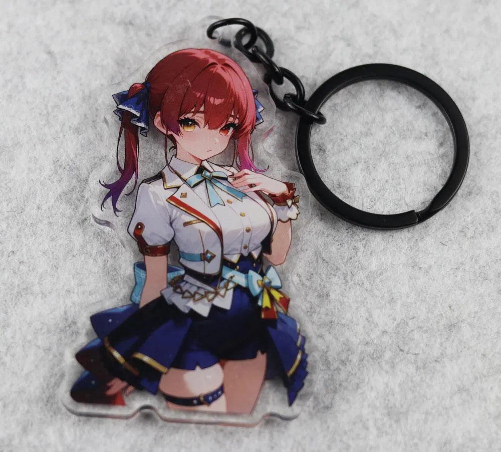 Houshou Marine Anime Acrylic Keychain – 3” Double-Sided Fan Art Charm