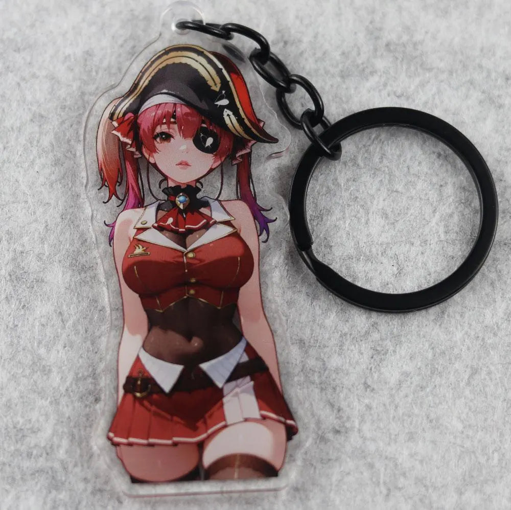 Houshou Marine Anime Acrylic Keychain – 3” Double-Sided Fan Art Charm