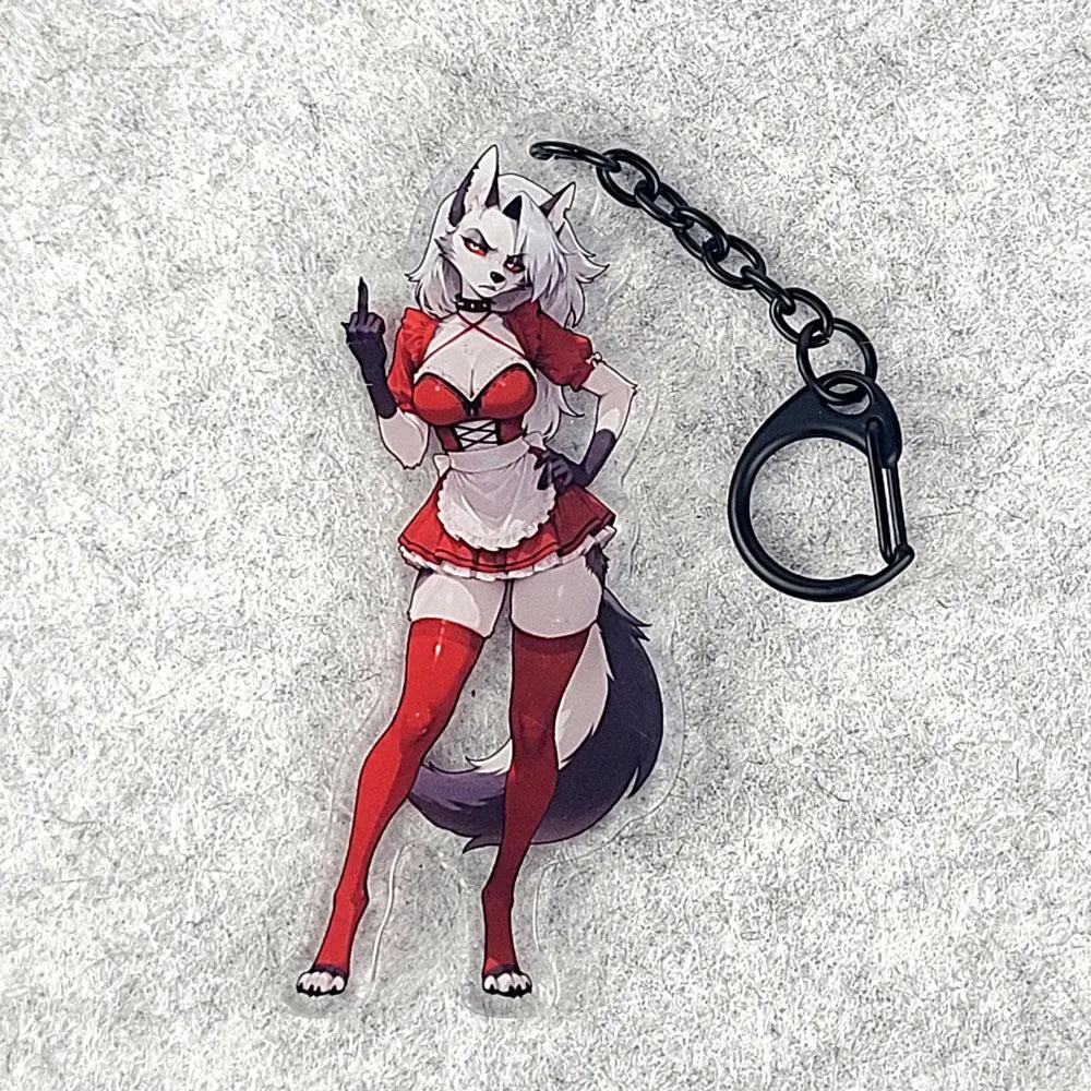 Loona Maid Hellhound Anime Acrylic Keychain – 3.5” Double-Sided Fan Art Charm