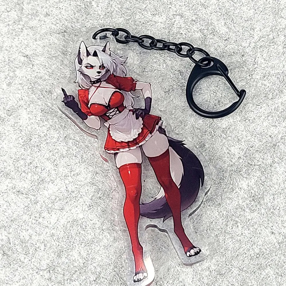 Loona Maid Hellhound Anime Acrylic Keychain – 3.5” Double-Sided Fan Art Charm