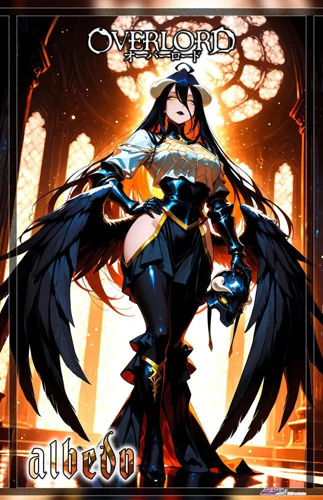 Albedo Wall Scroll002 50x80cm – Overlord Anime Poster | Satin Weave Fabric Scroll